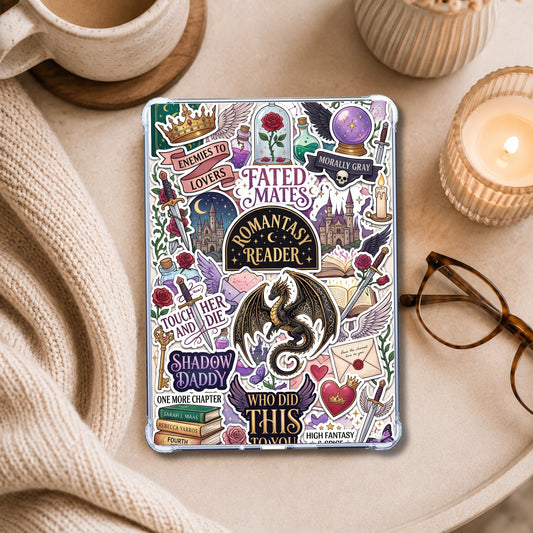 Romantasy Reader Gem Color shown on an eReader in a styled setting