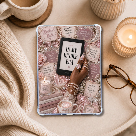 Rose Quartz Bookish Babe shown on an eReader in a styled setting