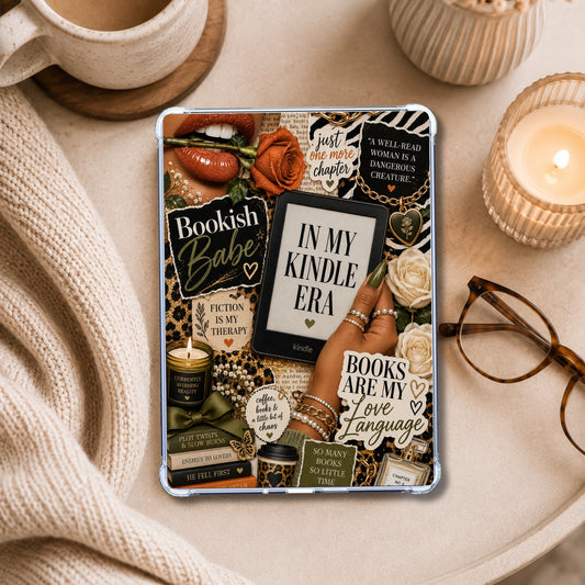 Rust & Olive Luxe shown on an eReader in a styled setting