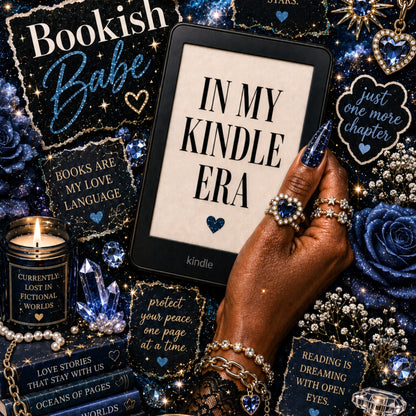 Sapphire Bookish Babe artwork close-up