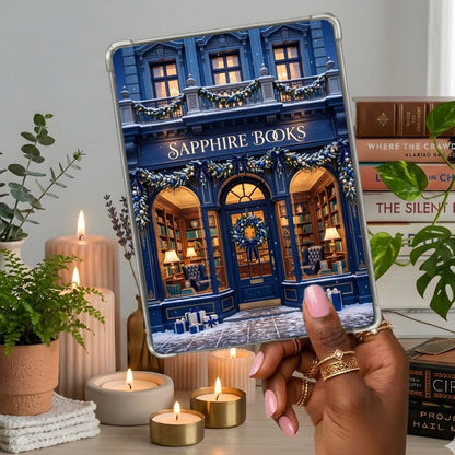 Sapphire Books Kindle insert second lifestyle view in a clear eReader case
