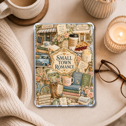 Small Town Romance Collage Kindle insert styled in a clear eReader case