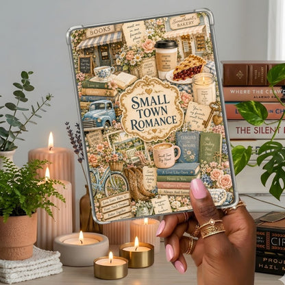 Small Town Romance Collage Kindle insert second lifestyle view in a clear eReader case