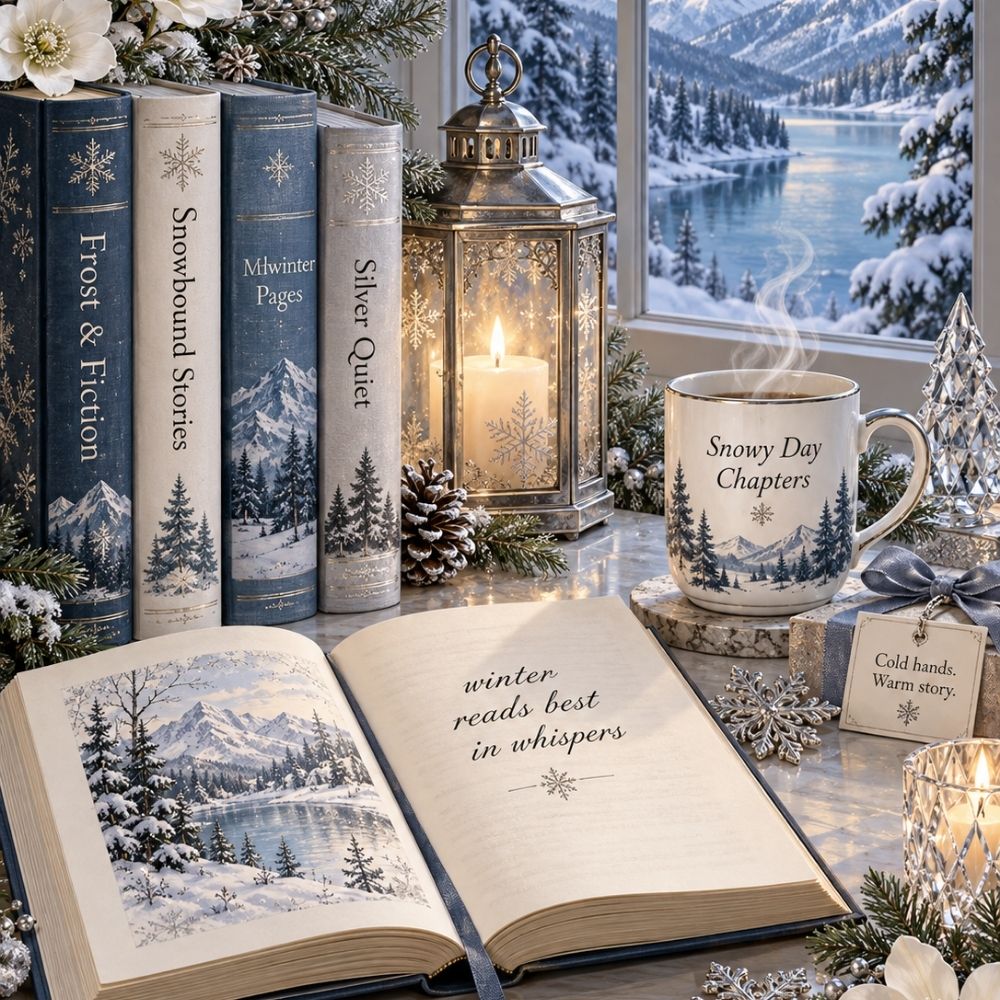 Close-up detail of Snowy Day Chapters Kindle insert artwork