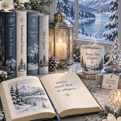 Close-up detail of Snowy Day Chapters Kindle insert artwork