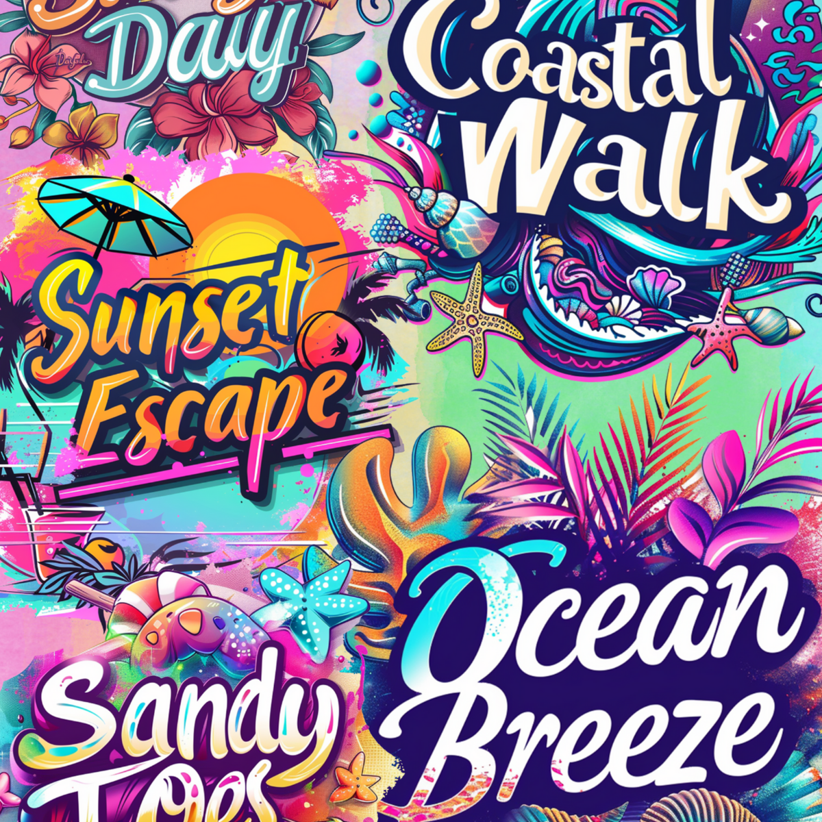 Summer or Travel artwork close-up