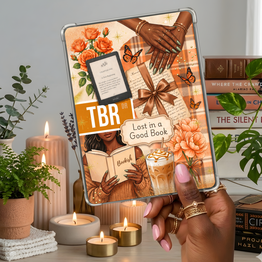 TBR Orange Melanin Girl shown on a handheld eReader