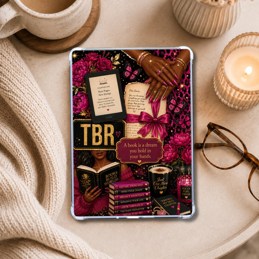Deep Pink TBR shown on an eReader in a styled setting