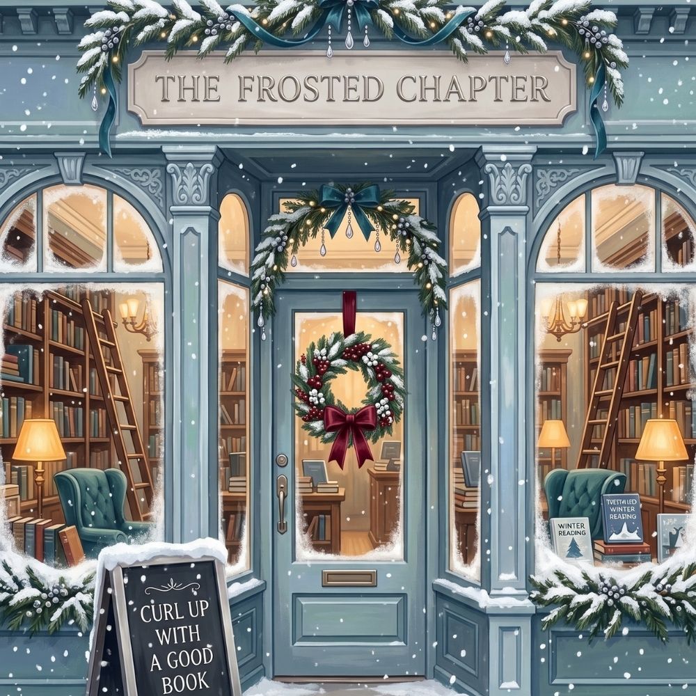 Close-up detail of The Frosted Chapter Kindle insert artwork