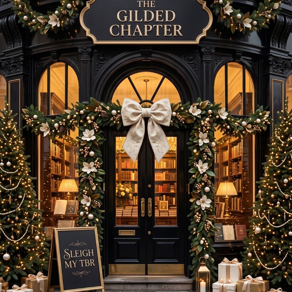 Close-up detail of The Gilded Chapter Kindle insert artwork
