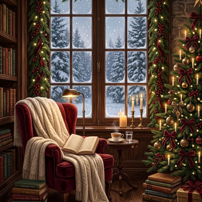 Close-up detail of The Holiday Nook Kindle insert artwork