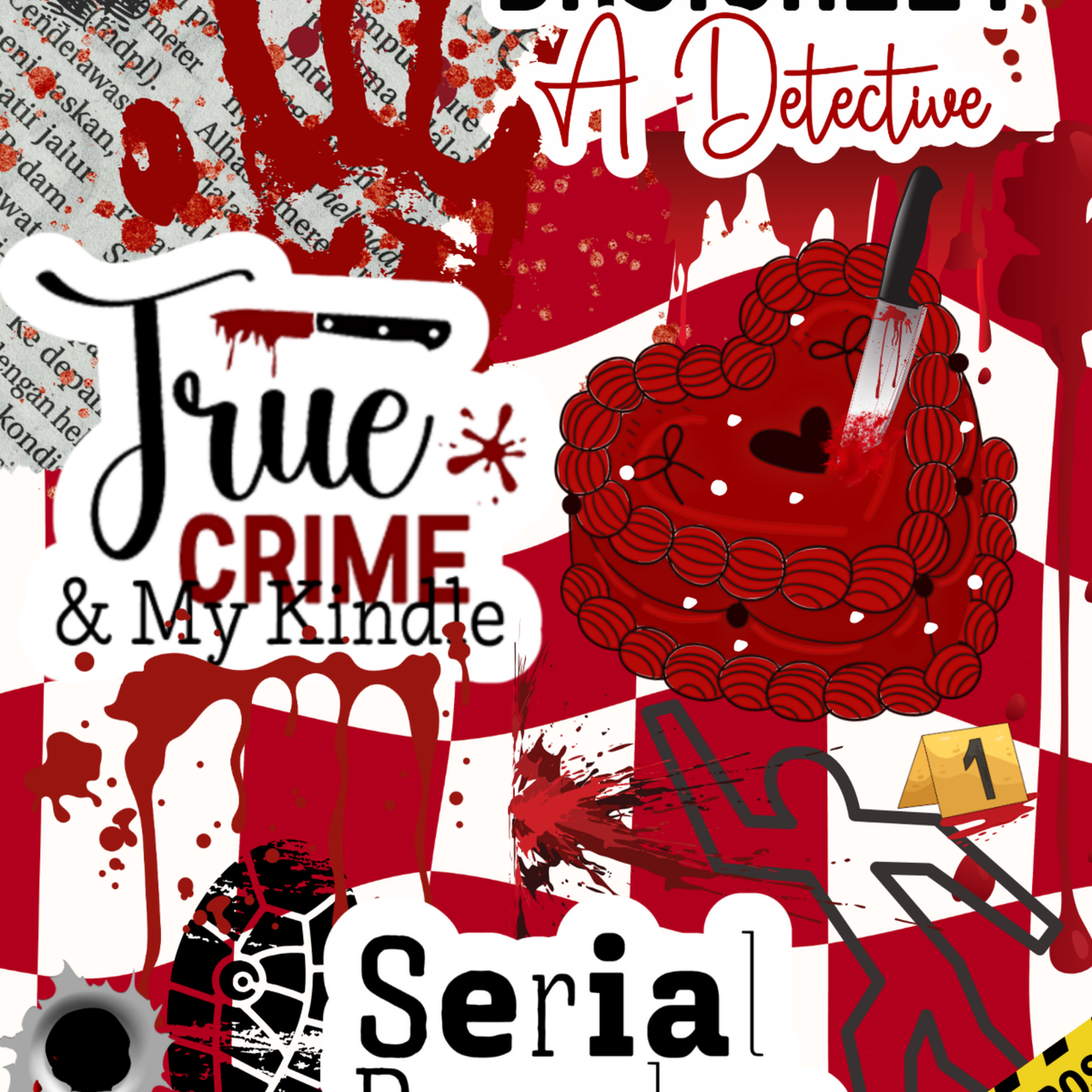 Serial Reader Crime Sticker Look artwork close-up
