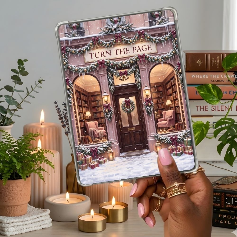 Turn the Page Kindle insert second lifestyle view in a clear eReader case