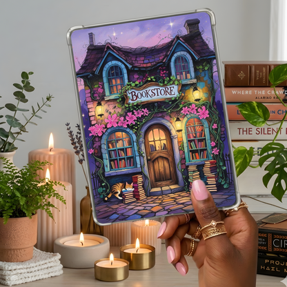 Whimsical Bookstore Kindle Insert | Clear Case eReader Decor