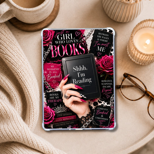 Pink Luxury Shhhh White Girl shown on an eReader in a styled setting