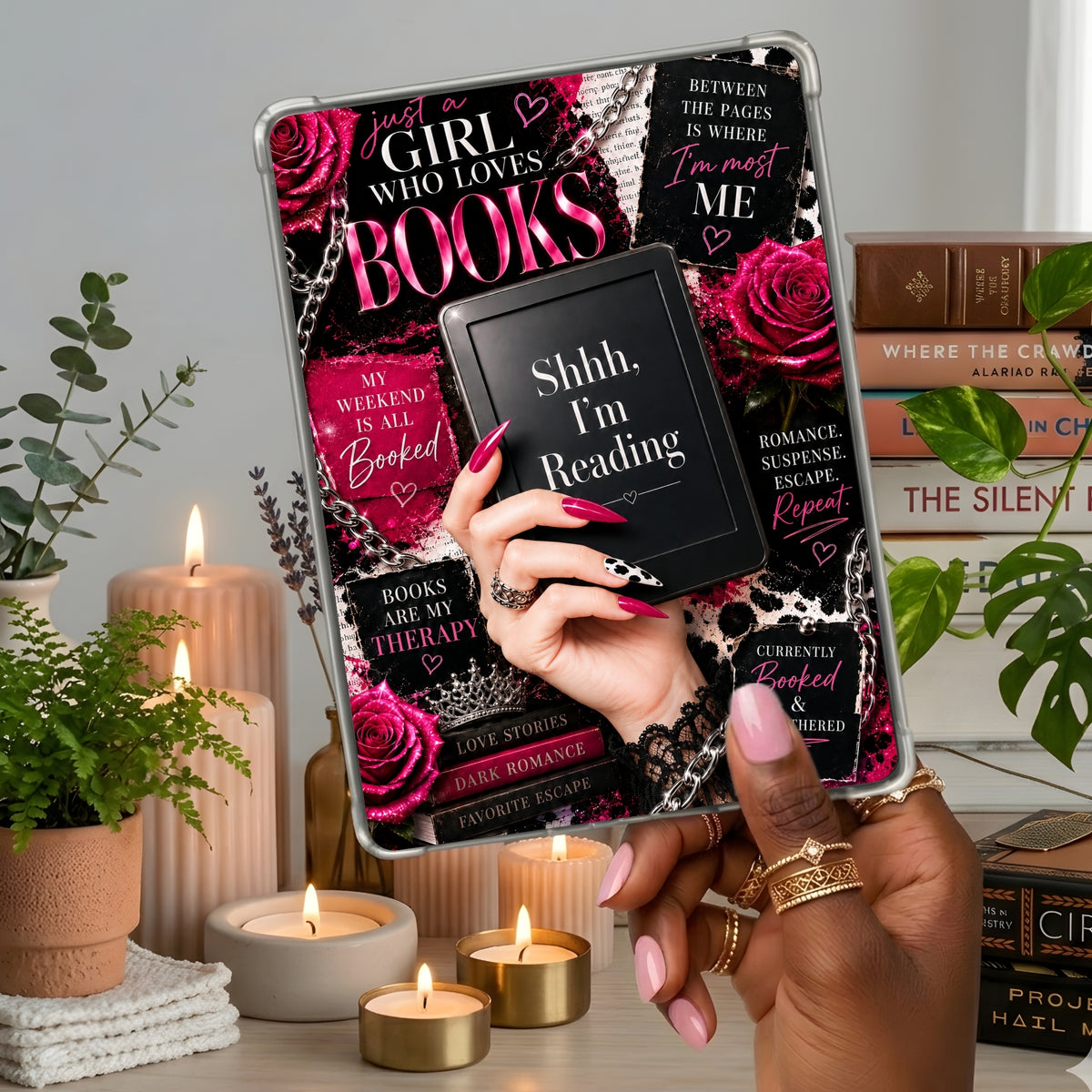 Pink Luxury Shhhh White Girl shown on a handheld eReader